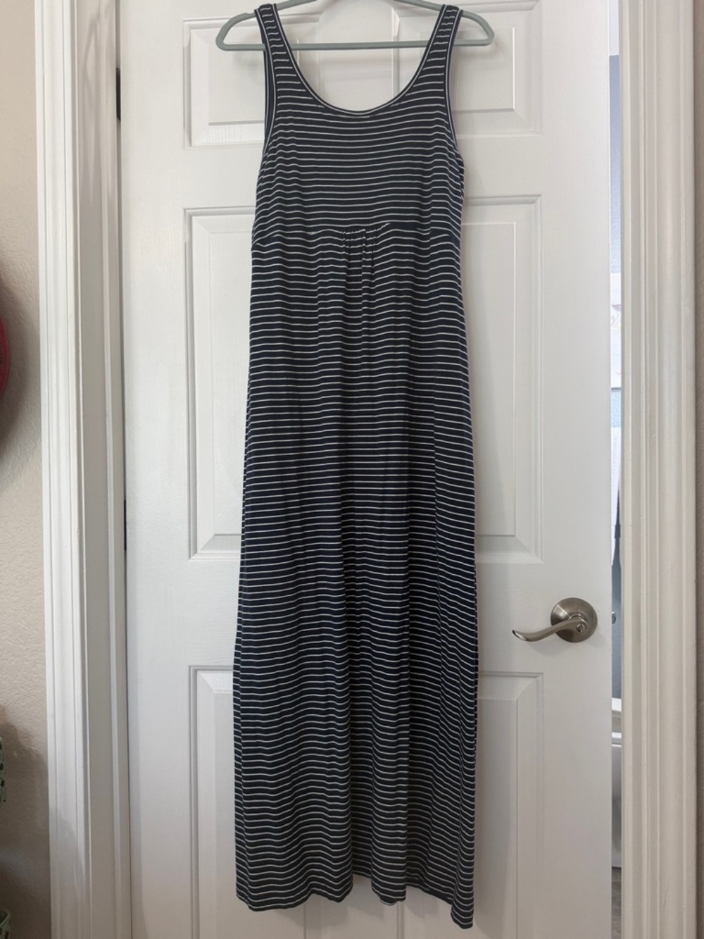 Columbia PFG Omni-Wick Maxi Dress - Blue & White Stripe - Size Large